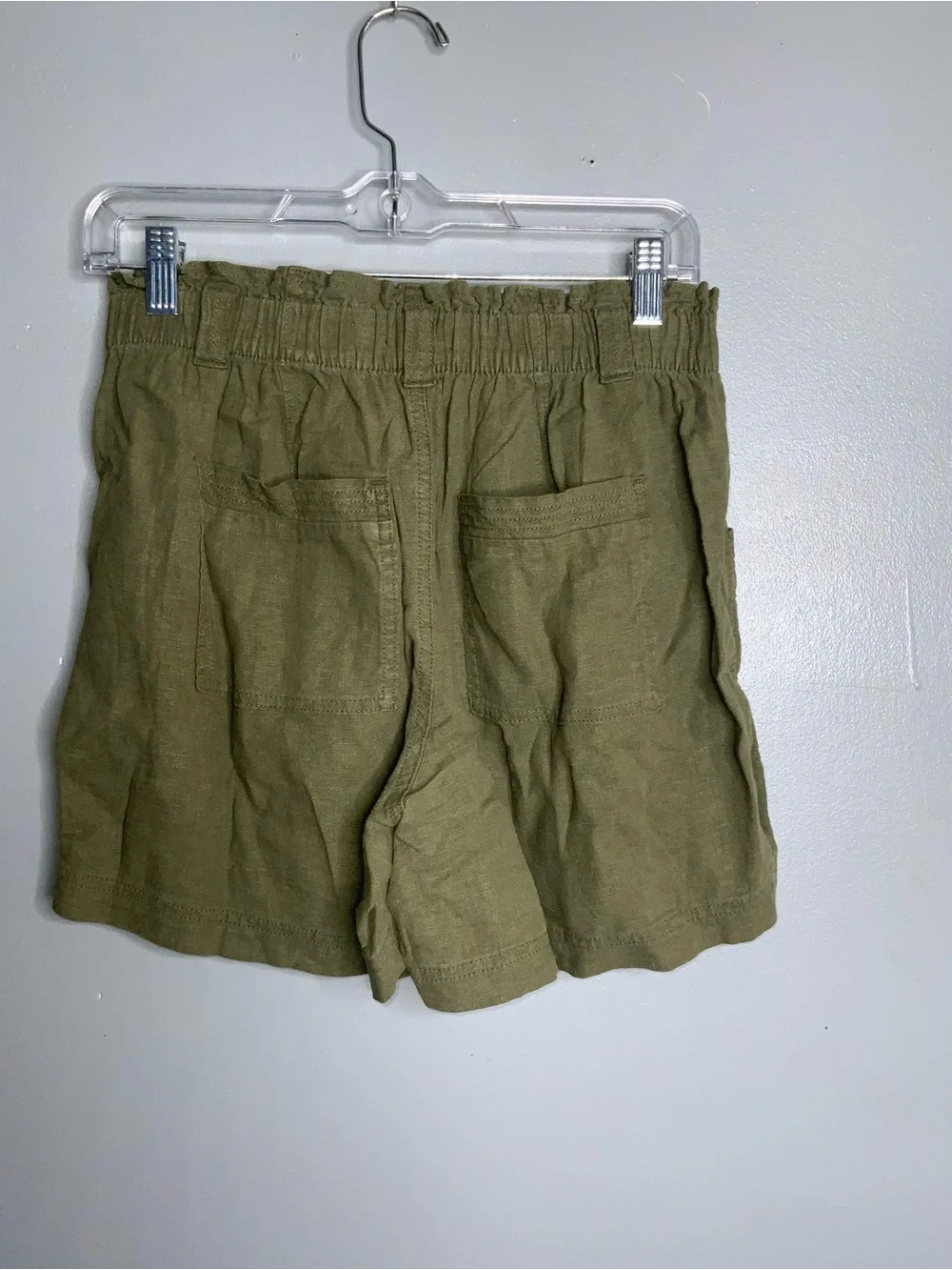 Maurices Olive Green High Waist Women’s Linen Blend Shorts Small